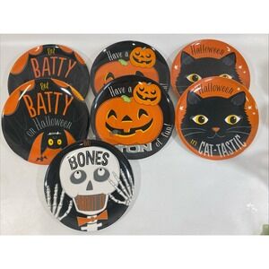 Pottery Barn Kids Melamine Halloween Plates 9" Set Of 7